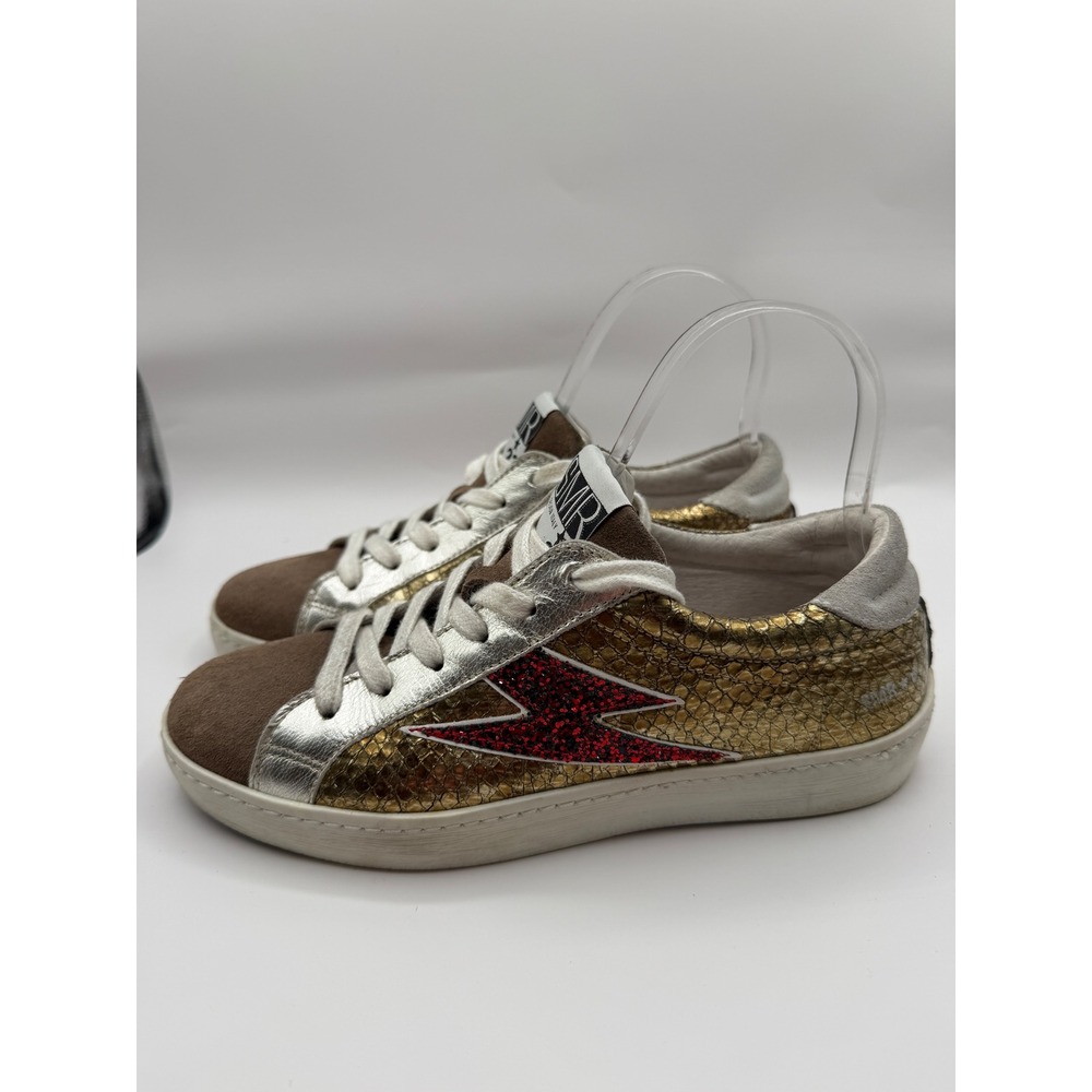 Semerdjian SMR 23 Lightning Bolt Sneakers‎ Gold Silver Glitter US 6.5-7 Italy